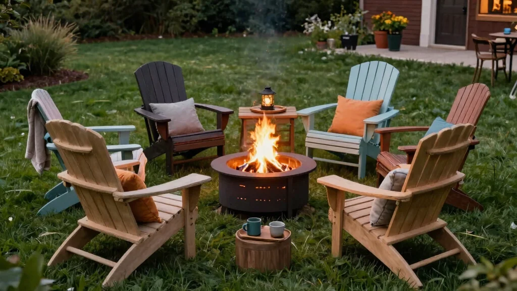 10 Adirondack Chairs Around the Fire Pit for Cozy Nights