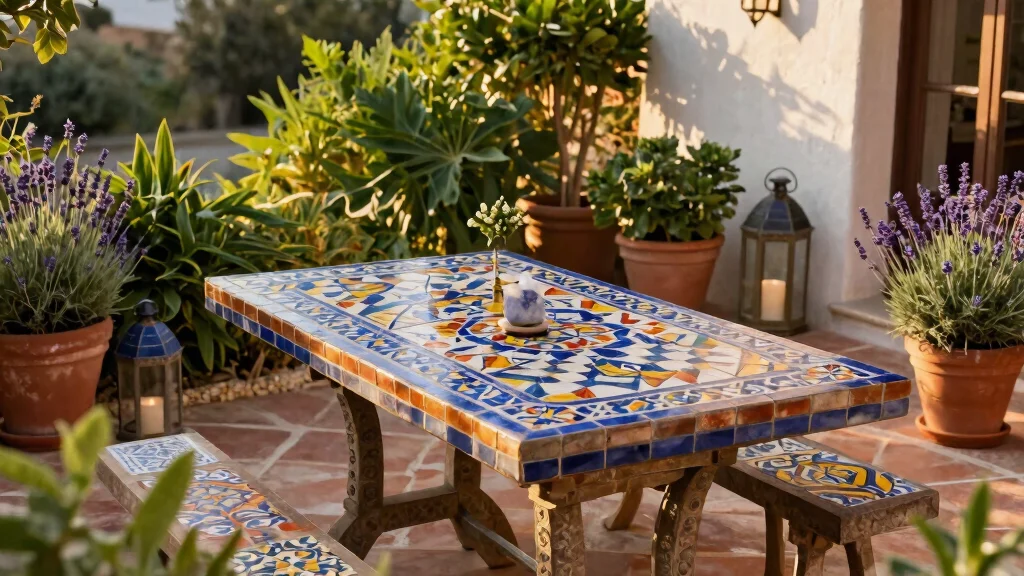 10 Tile Outdoor Table Ideas to Add Mediterranean Charm to Your Patio