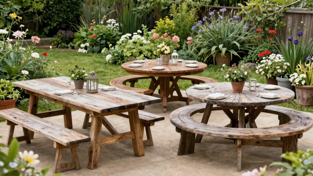 8 Outdoor Farmhouse Tables for a Rustic and Charming Patio Look