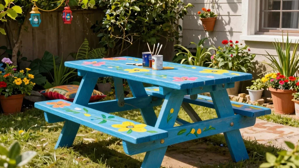 9 Painted Picnic Table Ideas to Add Color to Your Backyard